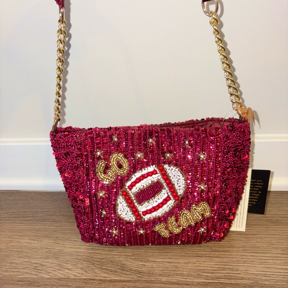 NWT Viral football go team headed bag with chain strap - Picture 2 of 6